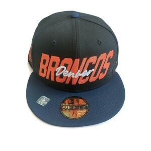 59Fifty New Era Size 7 3/8 Denver Broncos Fitted Hat On Field Cap
